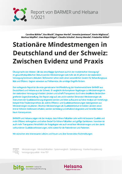 Cover Stationäre Mindestmengen in Deutschland und der Schweiz:
Zwischen Evidenz und Praxis