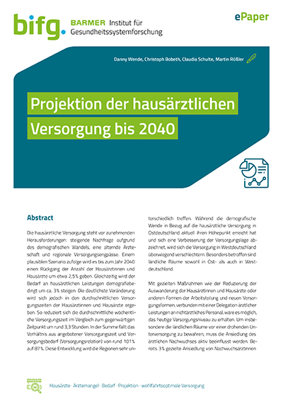 Cover Projektion der hausärztlichen Versorgung bis 2040